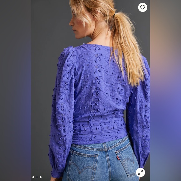 Anthropologie Idah Textured Wrap Blouse US 8 - Picture 2 of 3